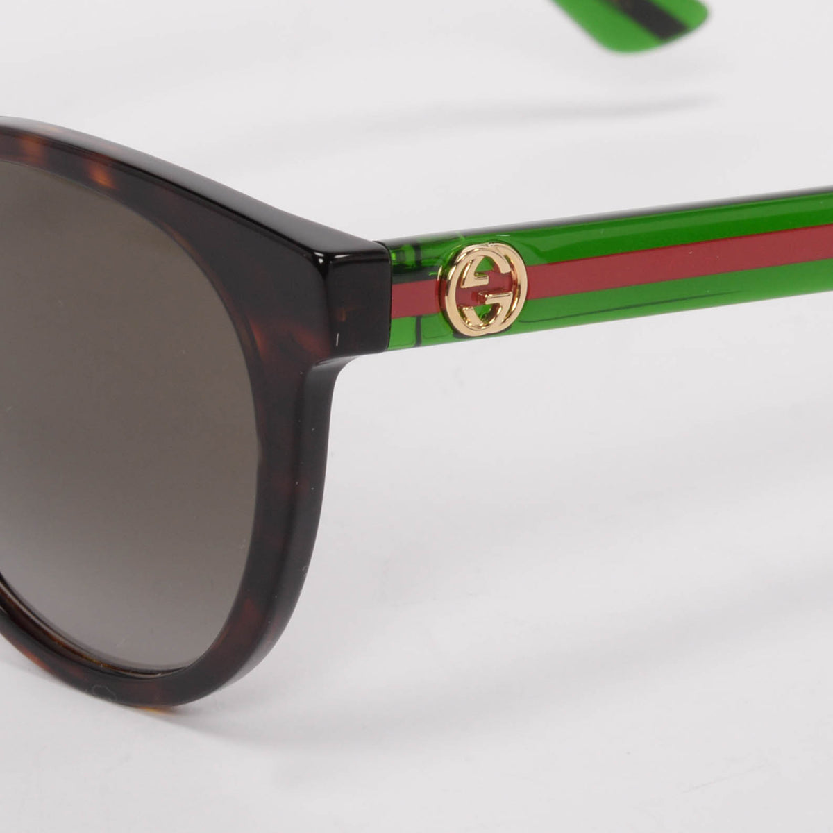 Gucci Havana GG Web Round Sunglasses