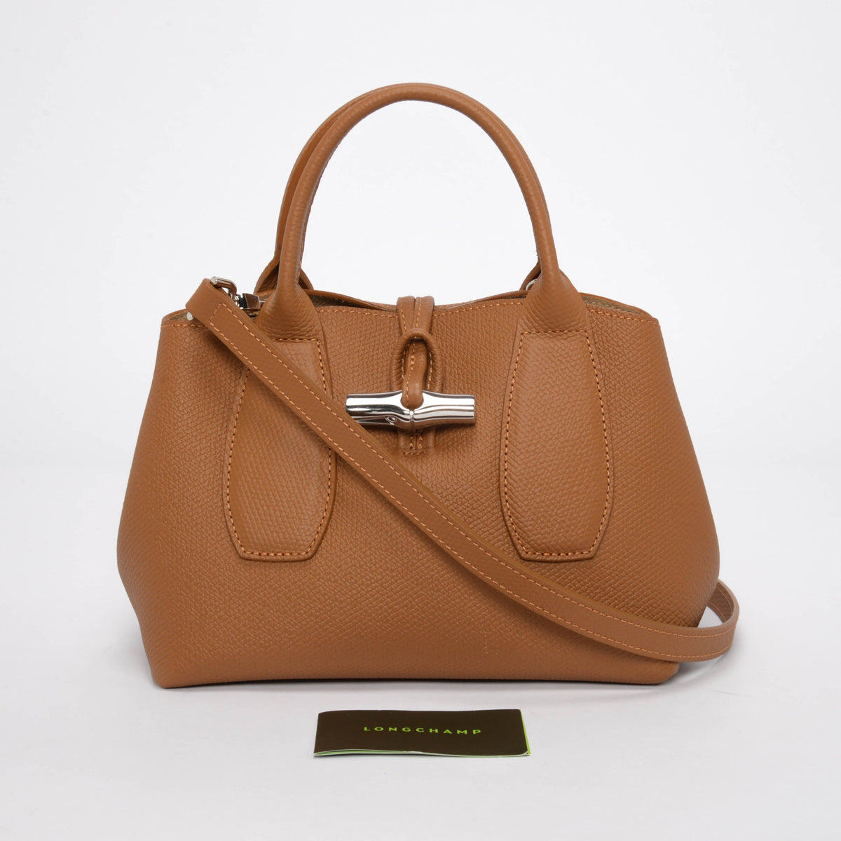Longchamp Tan Calfskin Small Le Roseau Bag