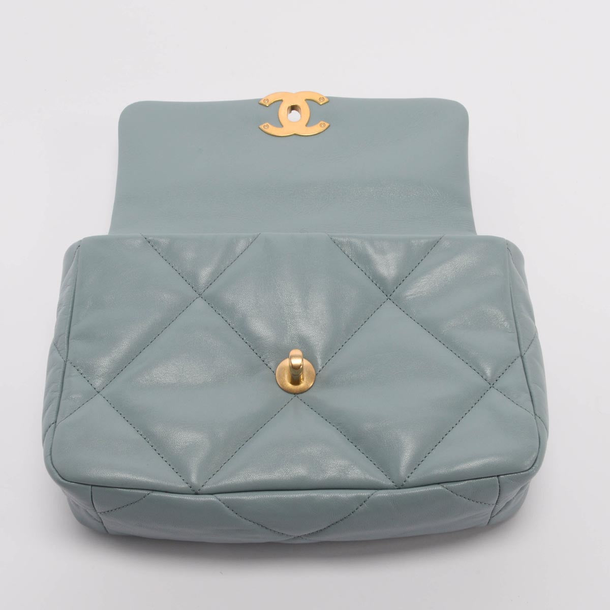 Chanel Blue Quilted Lambskin Medium Chanel 19 Flap Bag