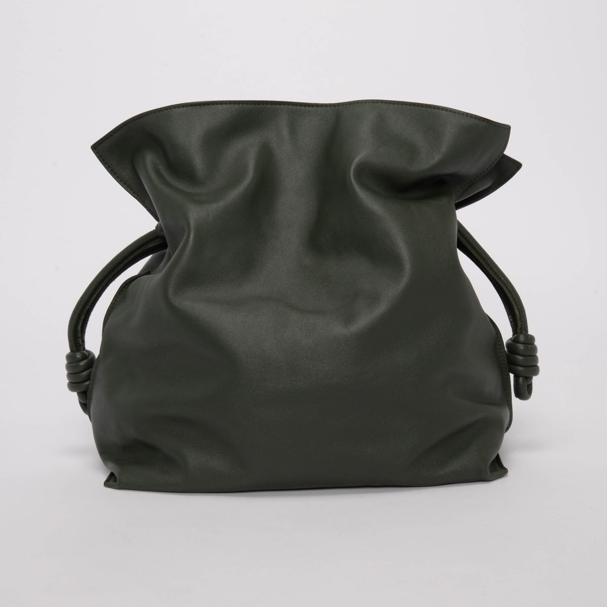 Loewe Vintage Khaki Nappa Calfskin Large Flamenco Clutch