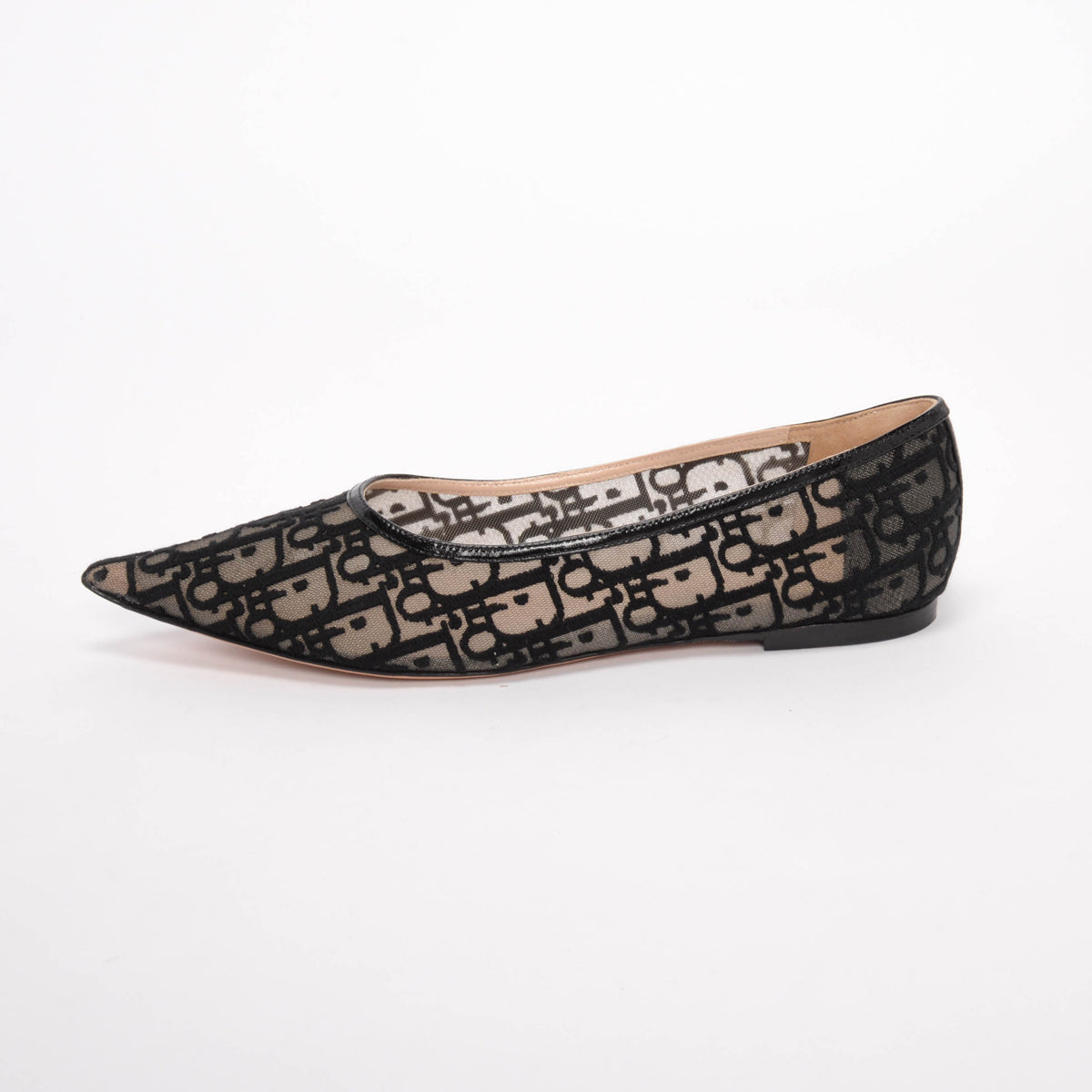 Dior Black Transparent Oblique Mesh Adiorable Ballet Flats 40
