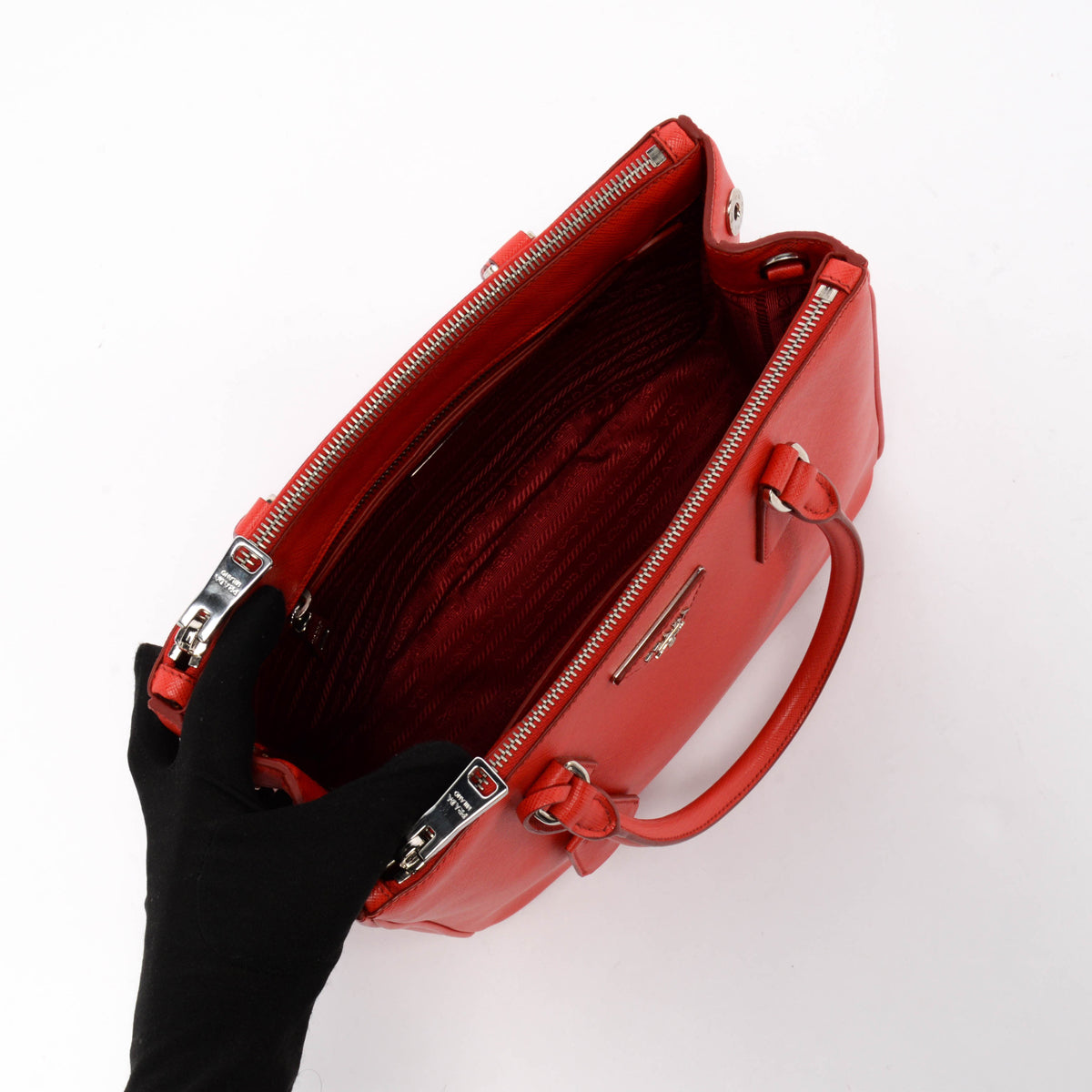 Prada Red Saffiano Lux Small Galleria Tote