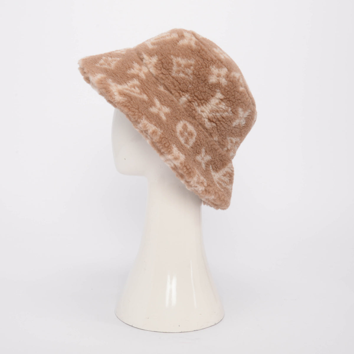 Louis Vuitton Beige Monogram Fleece Bob Bucket Hat