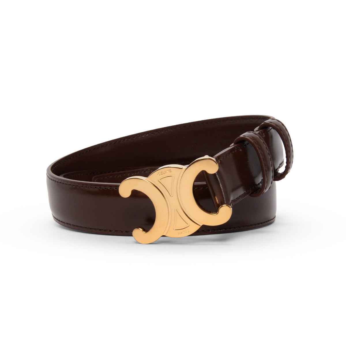 Celine Chestnut Taurillon Medium Triomphe Belt