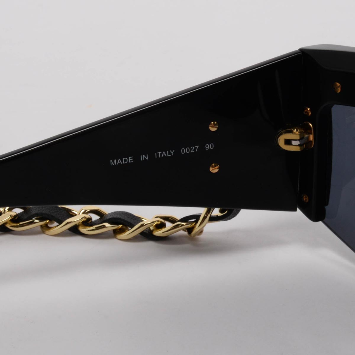 Chanel Vintage Black Shield Chain Link Sunglasses