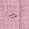 Chanel Pink Boucle Tweed Gripoix Button Coat FR 36 - Blue Spinach