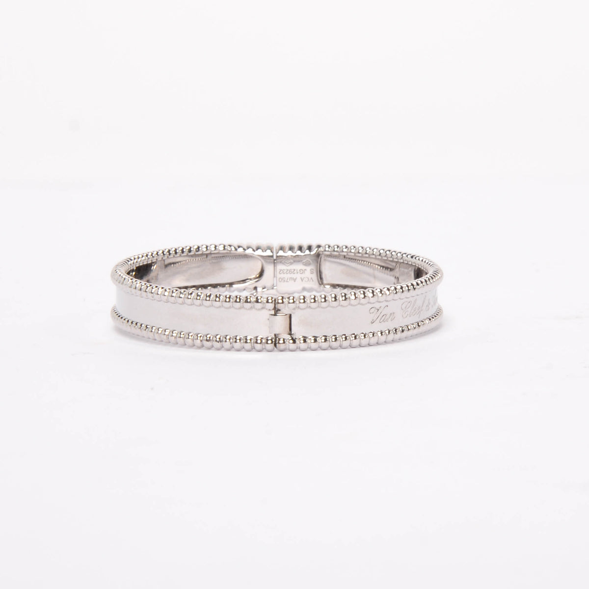 Van Cleef & Arpels 18k White Gold Perlee Signature Bracelet