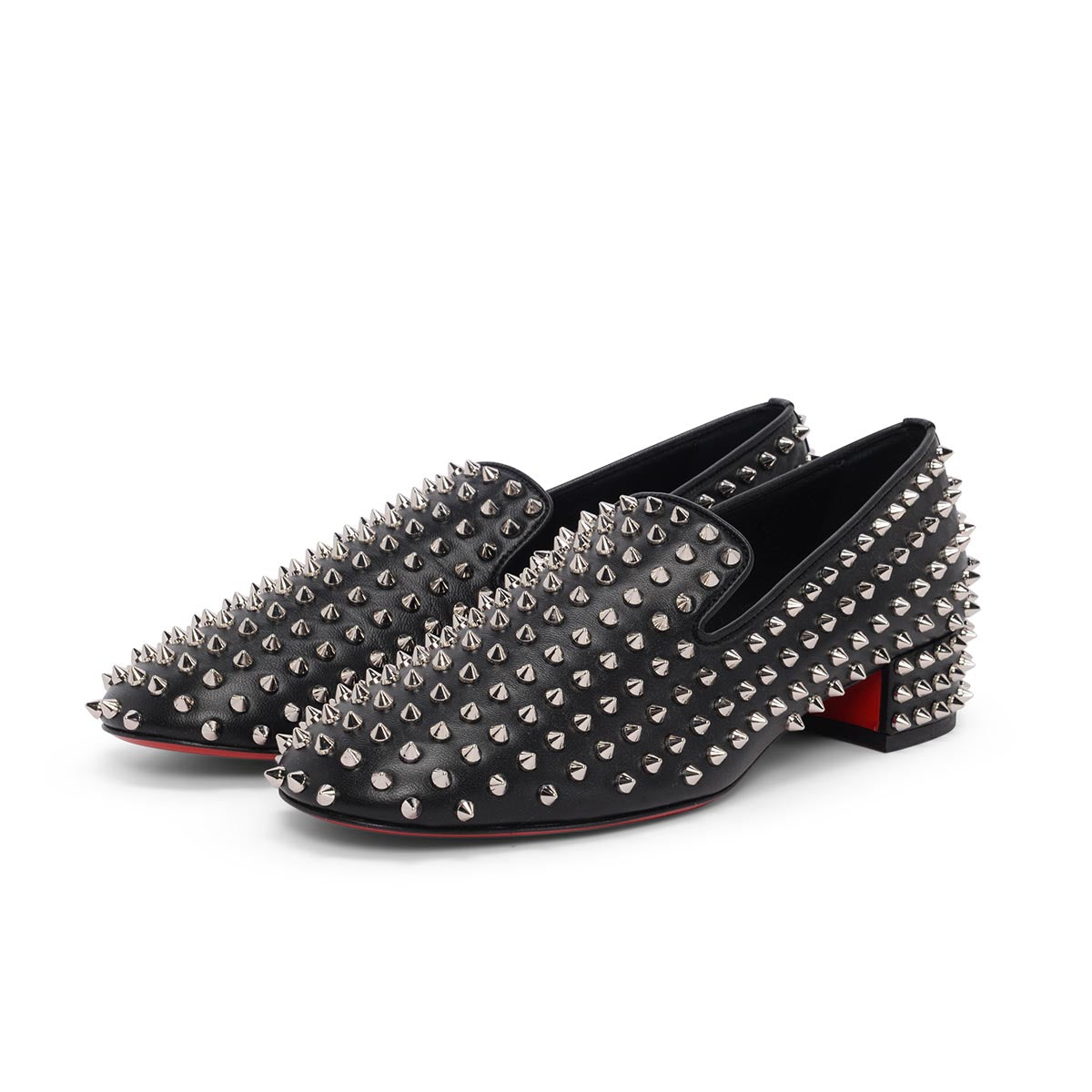 Christian Louboutin Black Spikeasy Loafers 38