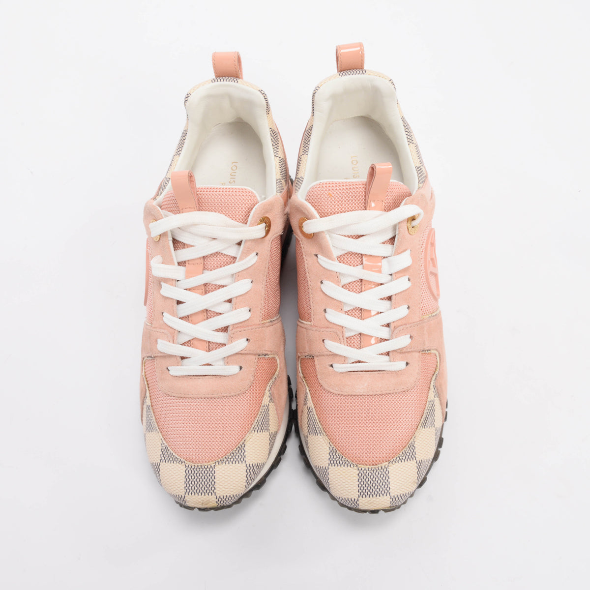 Louis Vuitton Pink Damier Azur Run Away Sneakers 37