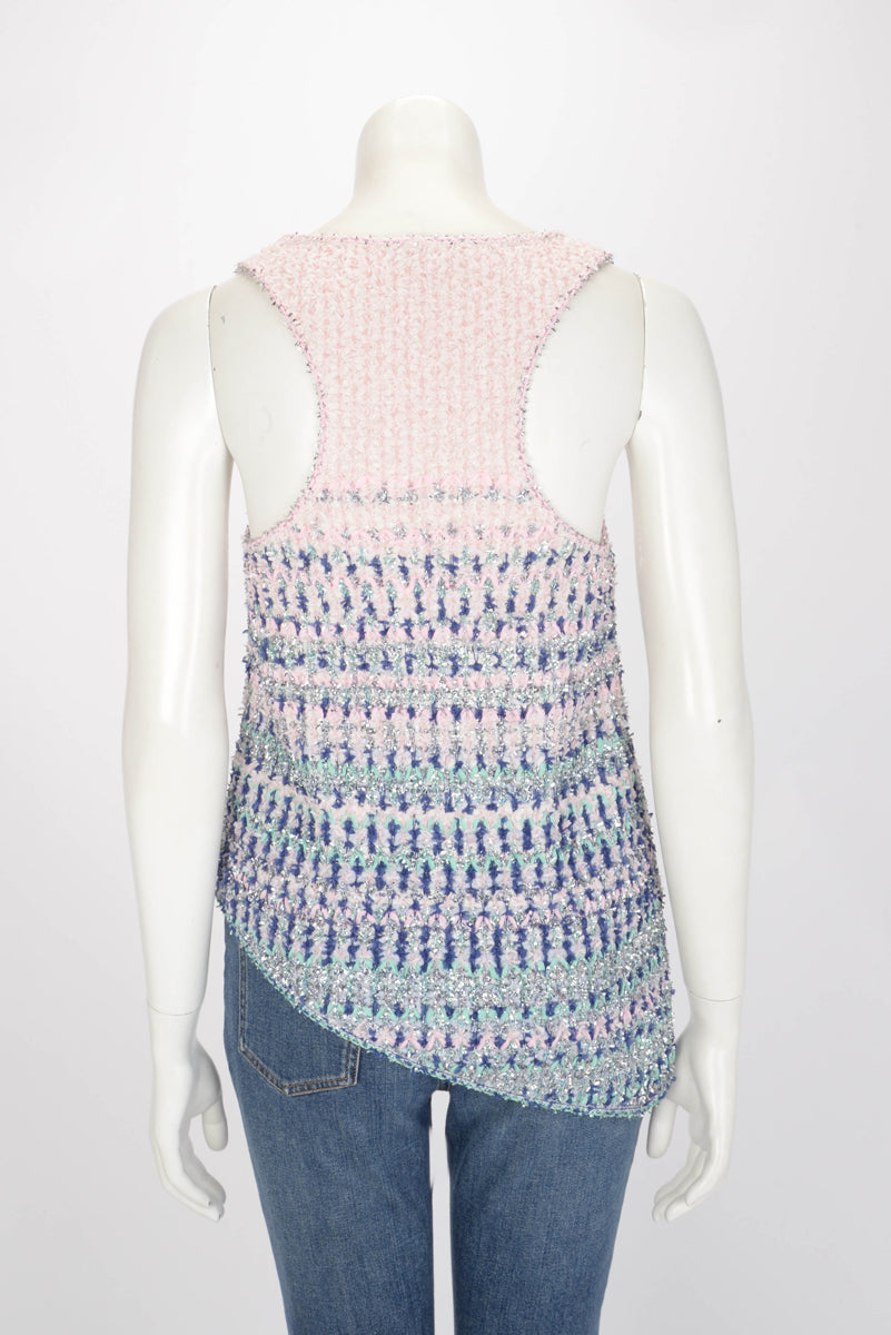 Chanel Pastel Tweed Asymmetric Top FR 34