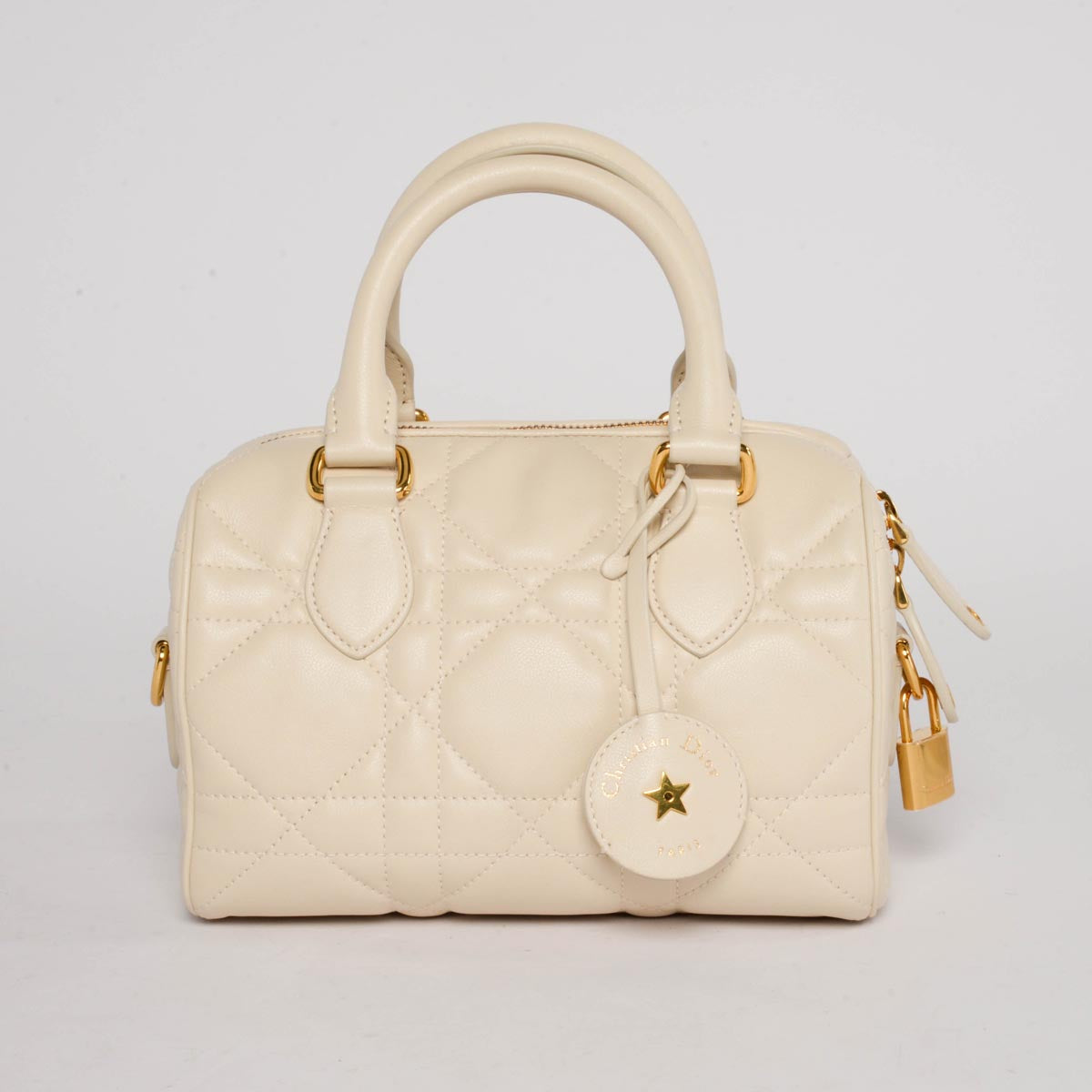 Dior Dusty Ivory Macrocannage Calfskin Groove 20 Bag