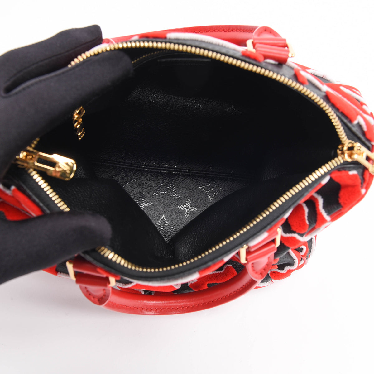 Louis Vuitton Black & Red Monogram Urs Fisher Speedy 25