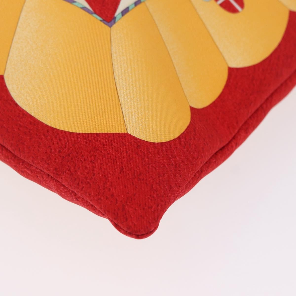 Bulgari Red Silk Pierrot Circus Print Small Tote Bag