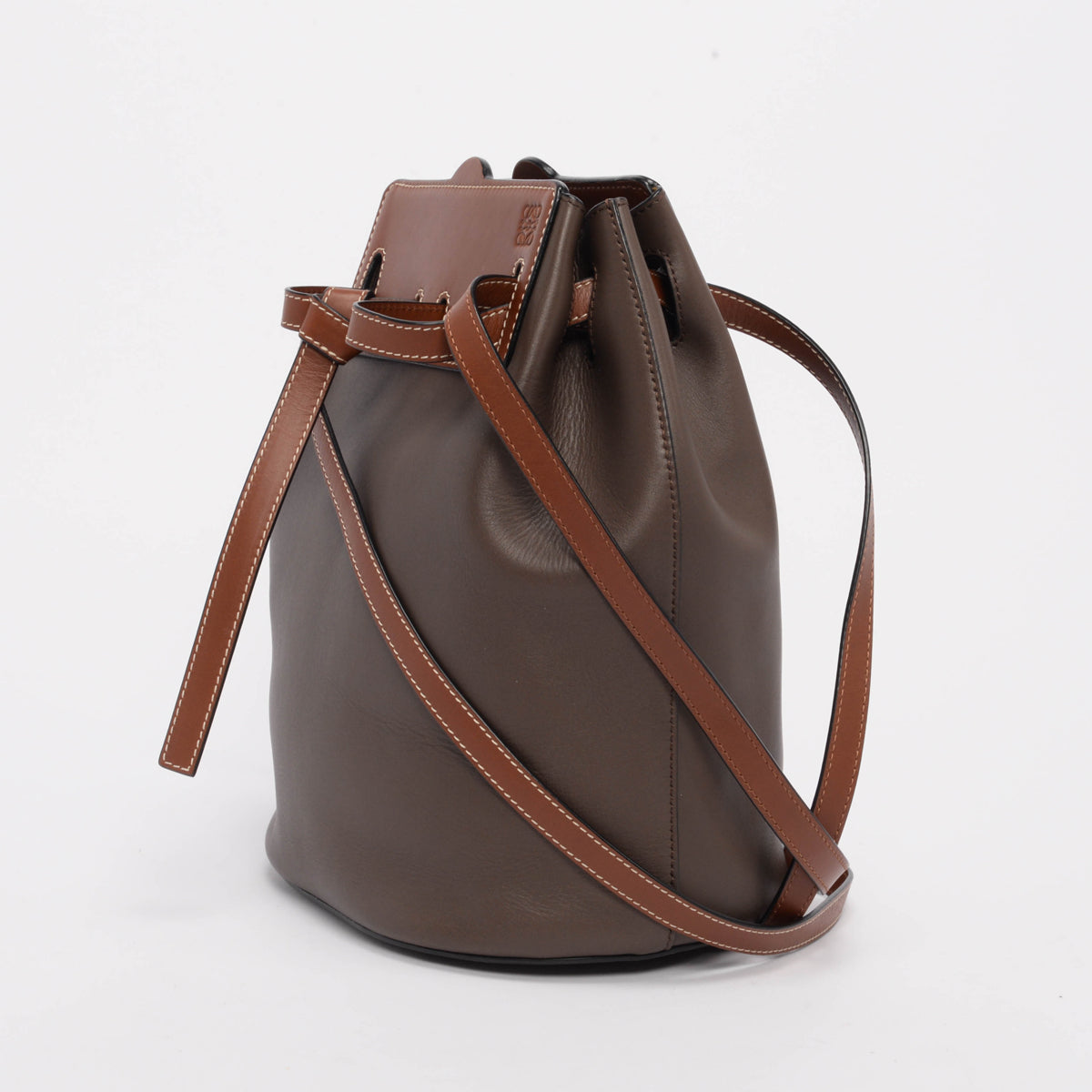 Loewe Brown Calfskin Lazo Bucket Bag