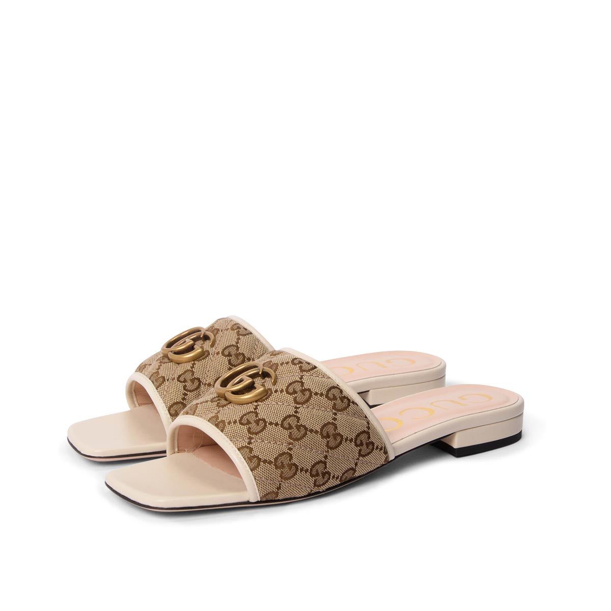 Gucci Beige GG Canvas Marmont Flats 40