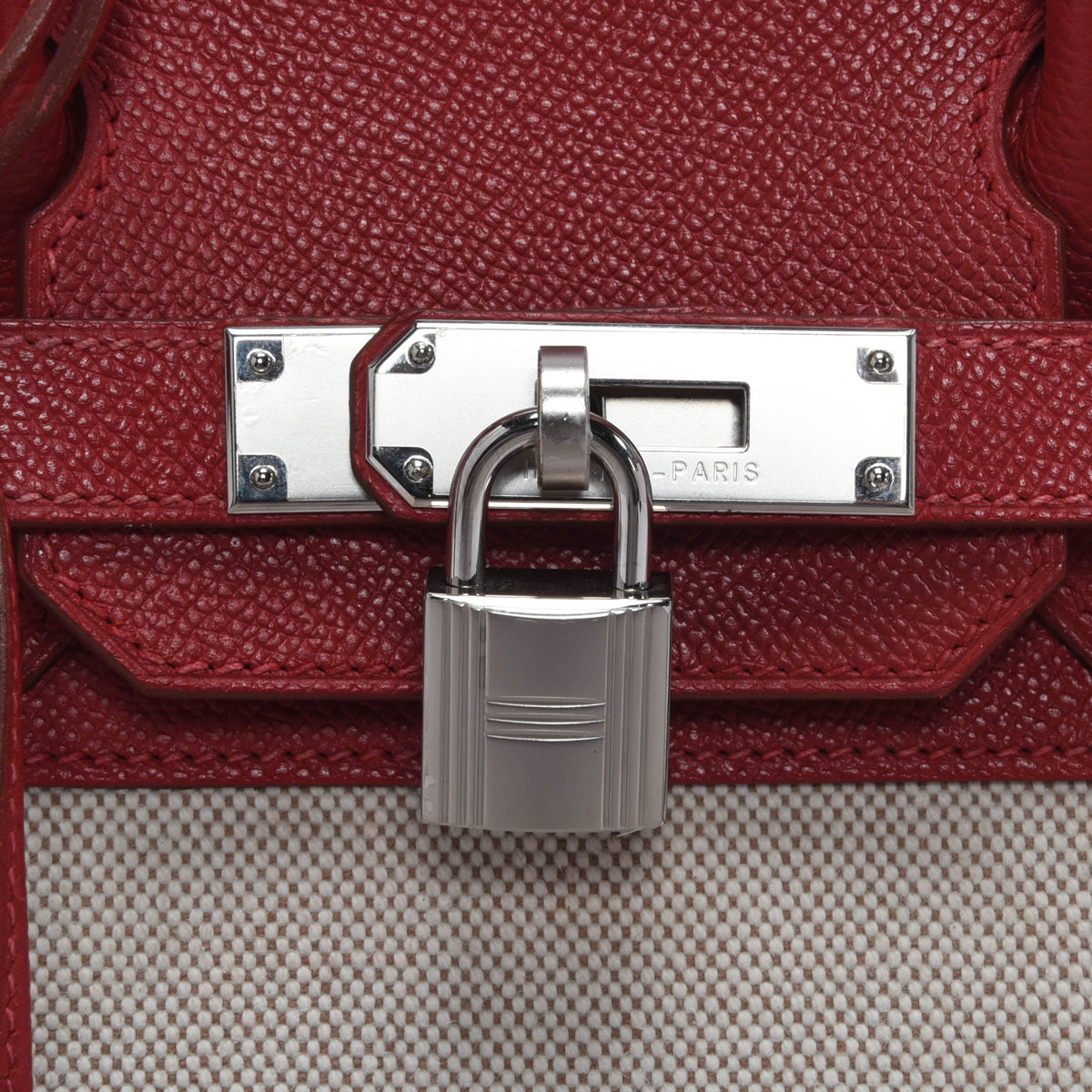 Hermes Rouge Vif Courchevel & Toile H Birkin 30 PHW