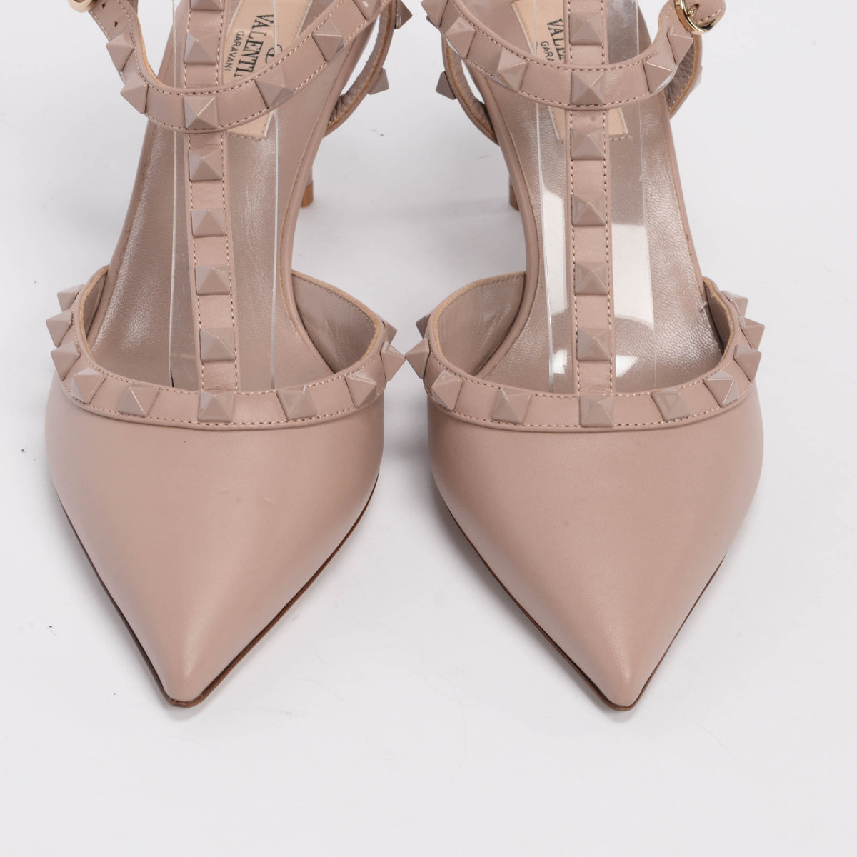 Valentino Poudre Calfskin Rockstud Cage Pumps 38