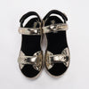 Chanel Pewter Embossed Leather Dad Sandal Wedges 40 - Blue Spinach