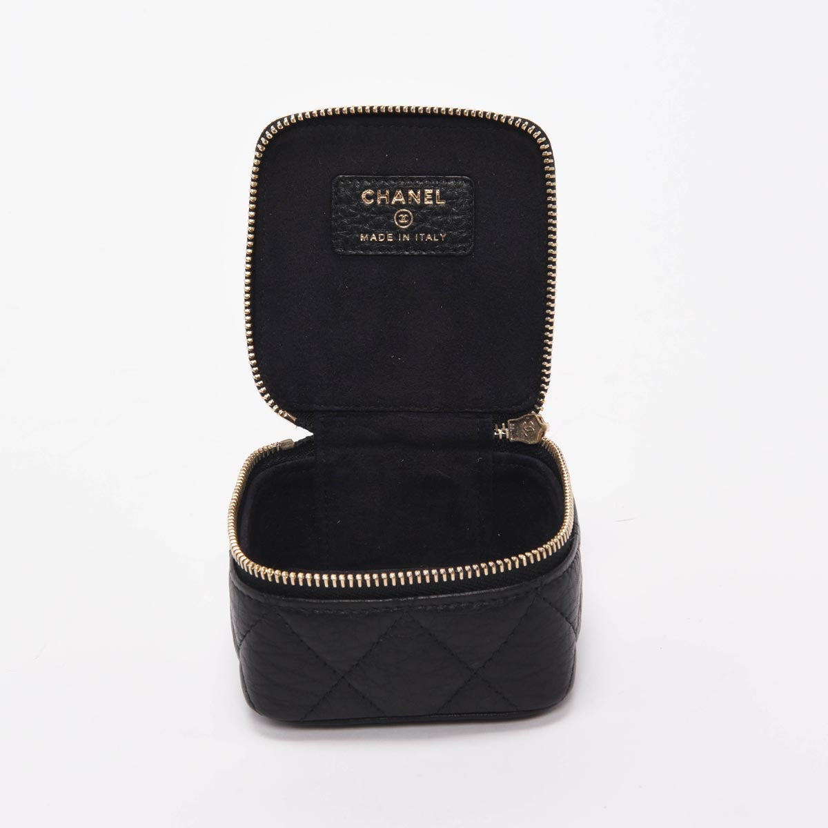 Chanel Black Quilted Caviar Travel Jewellery Case