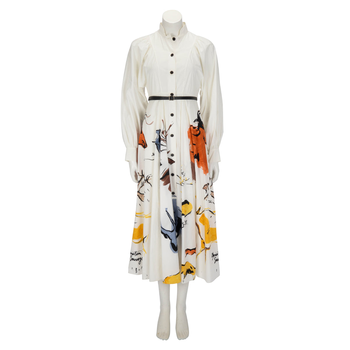 Dior Cotton Sauvage Printed Shirt Dress FR 38