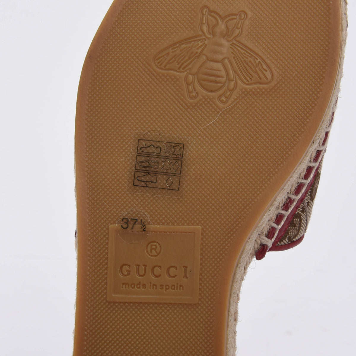Gucci Cherry Diagonal GG Marmont Espadrille Slides 37.5