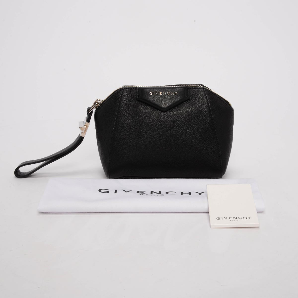 Givenchy Black Sugar Goatskin Small Beauty Wristlet