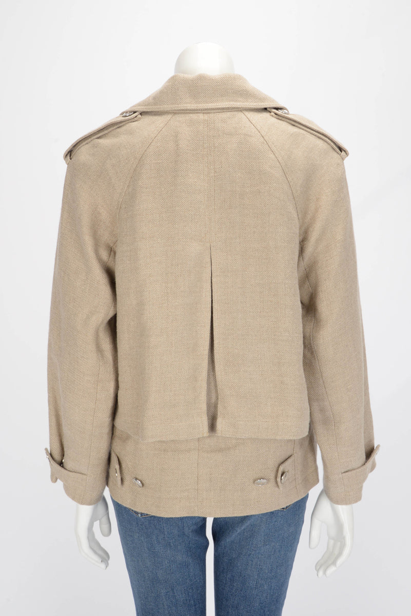 Alexander Wang Beige Linen Burlap Short Coat US 0