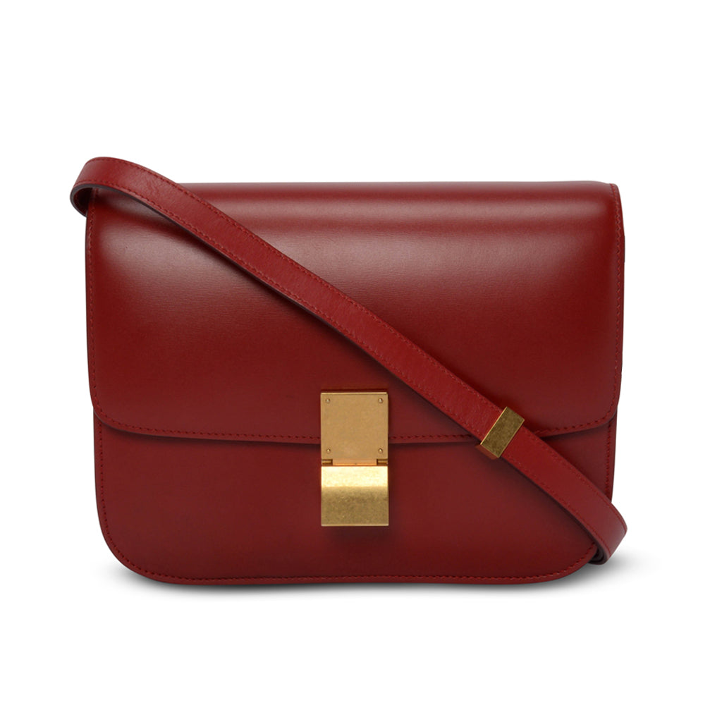 Celine Red Box Calf Classic Box Bag