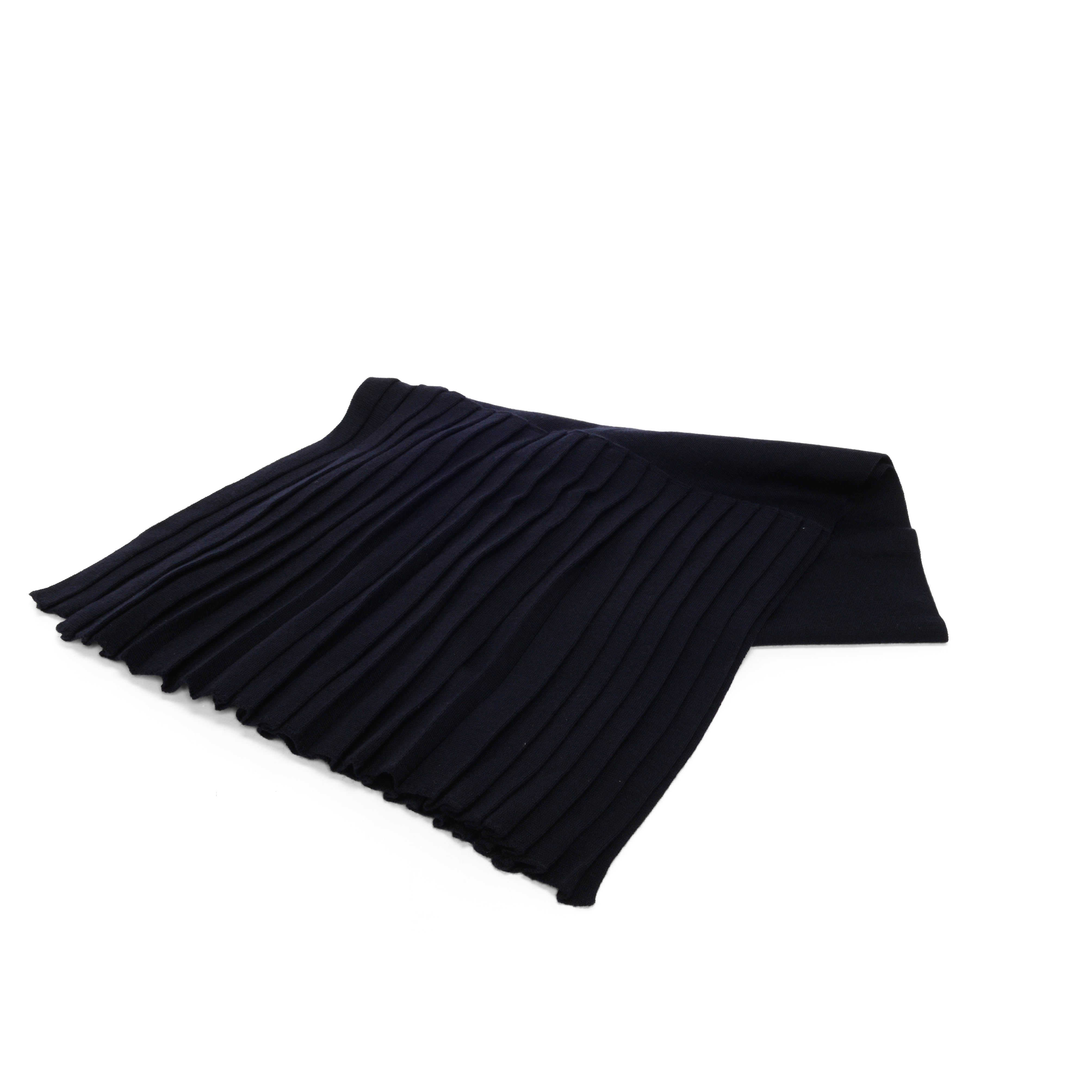 Dior Navy Wool Pleated Stole