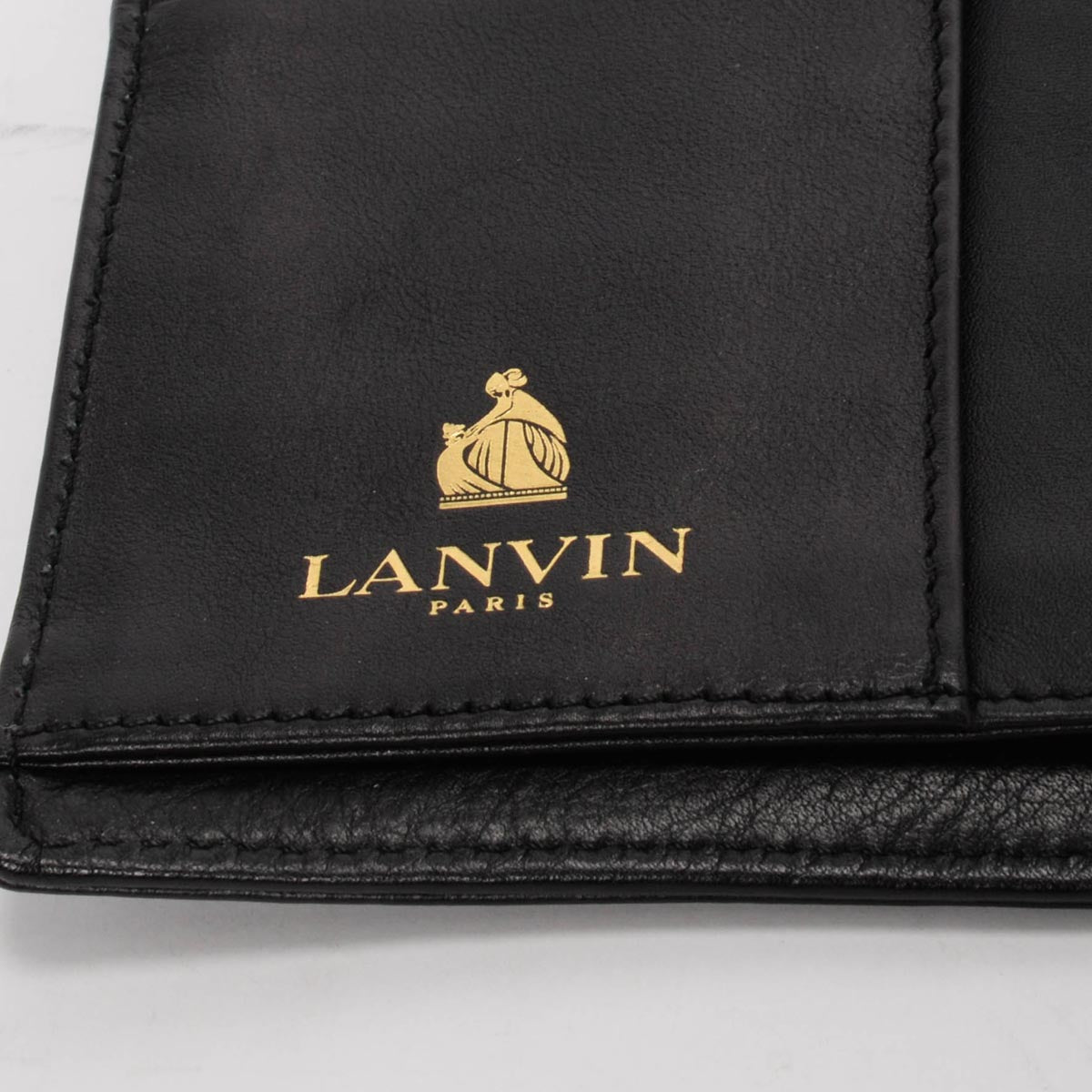 Lanvin Black Quilted Leather Wallet on Chain Clutch