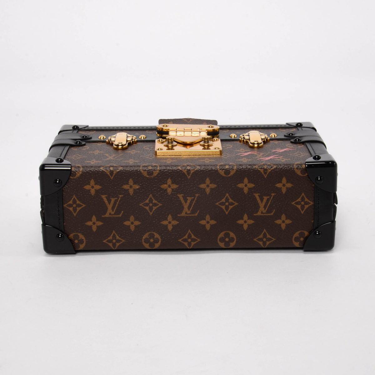 Louis Vuitton Black Leather & Monogram Petite Malle