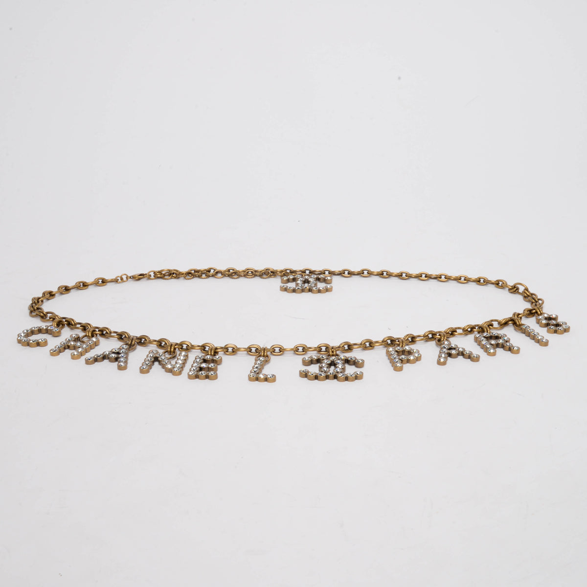 Chanel Aged Gold Crystal CHANEL PARIS CC Chain Belt