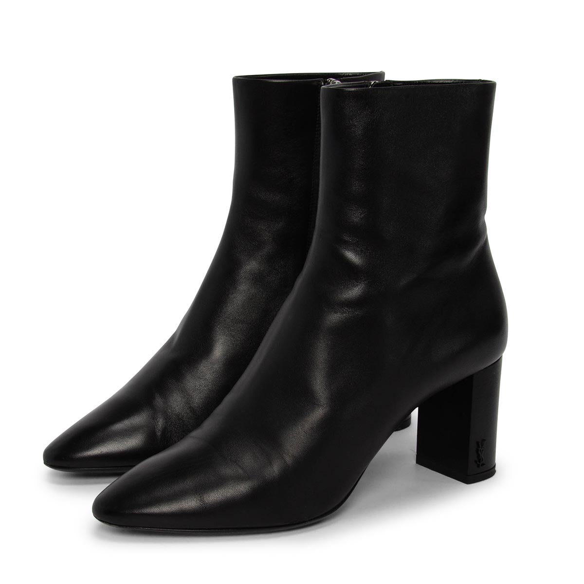 Saint Laurent Black Lambskin Lou 70 Ankle Boots 39