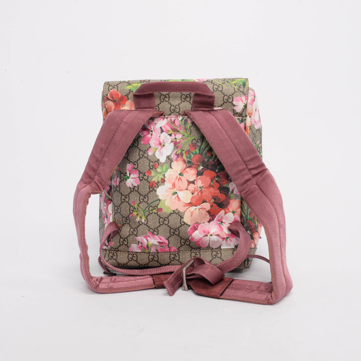 Gucci Dry Rose GG Supreme Blooms Small Buckle Backpack