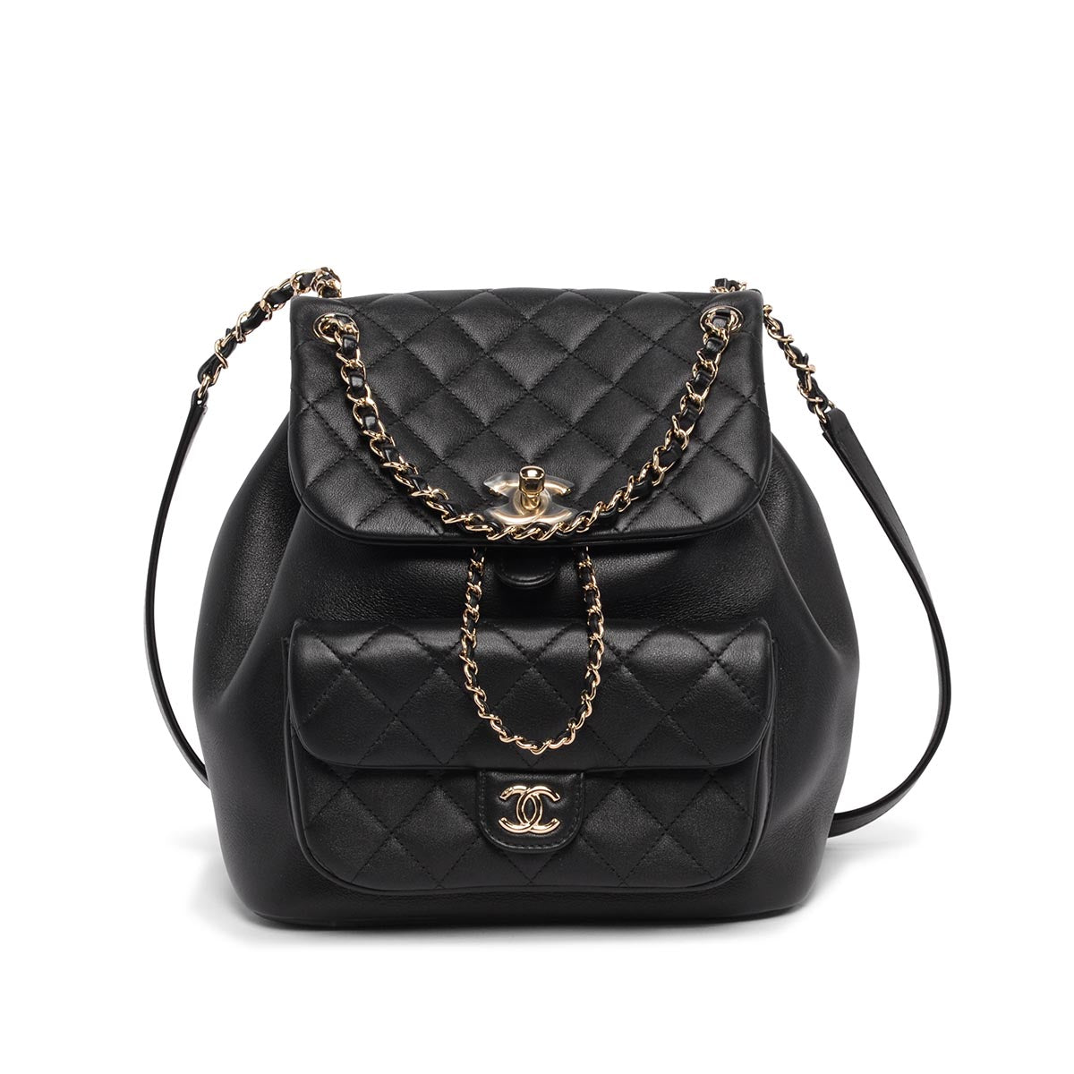 Chanel Black Quilted Calfskin Large Duma Backpack