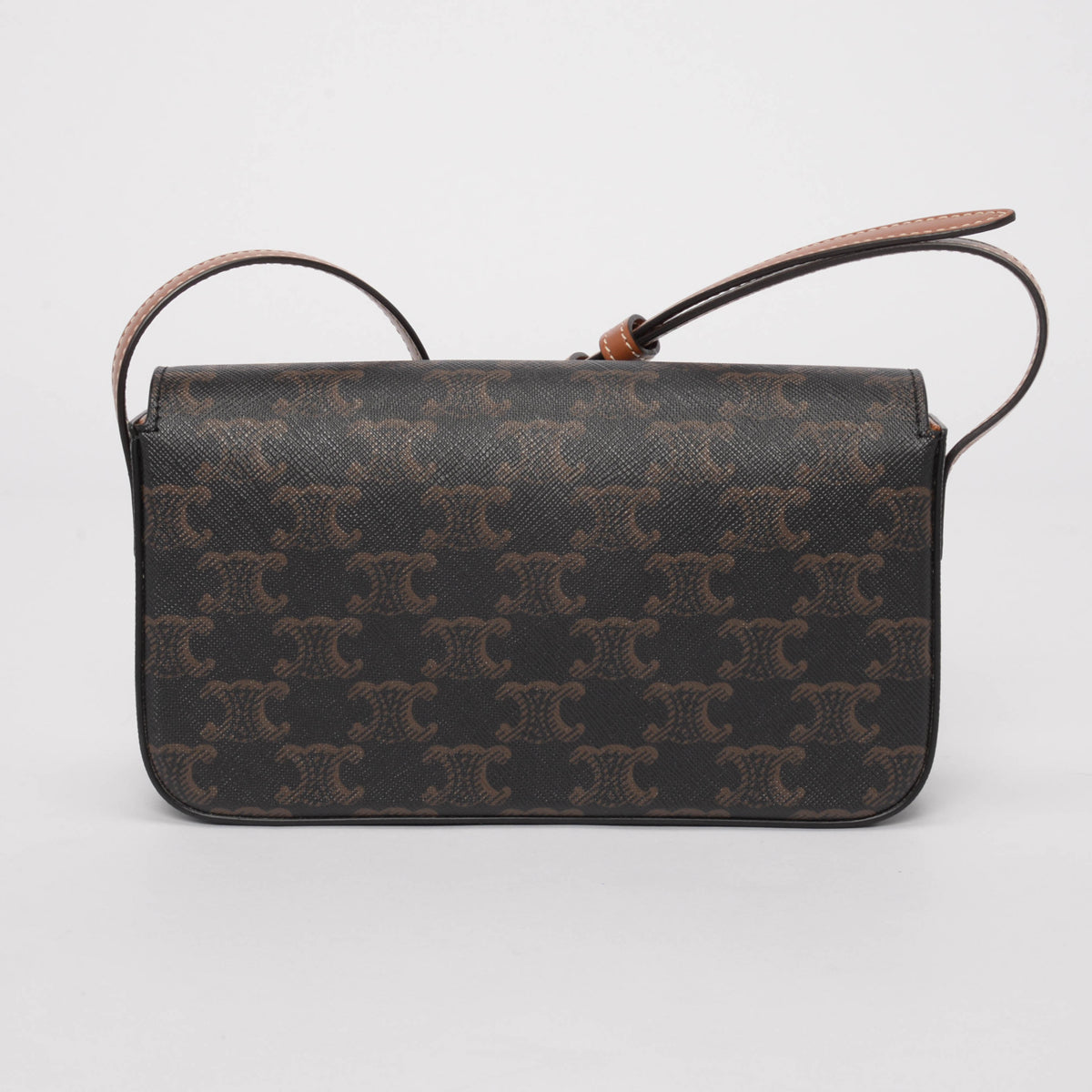 Celine Tan Canvas Triomphe Shoulder Bag