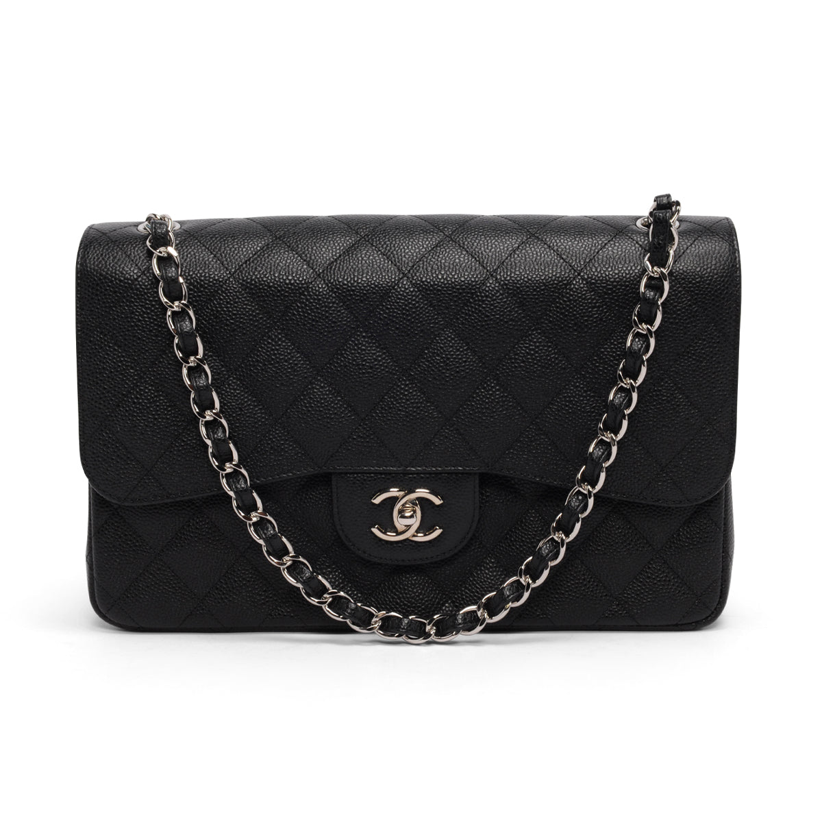 Chanel Black Quilted Caviar Large Classic Flap Bag