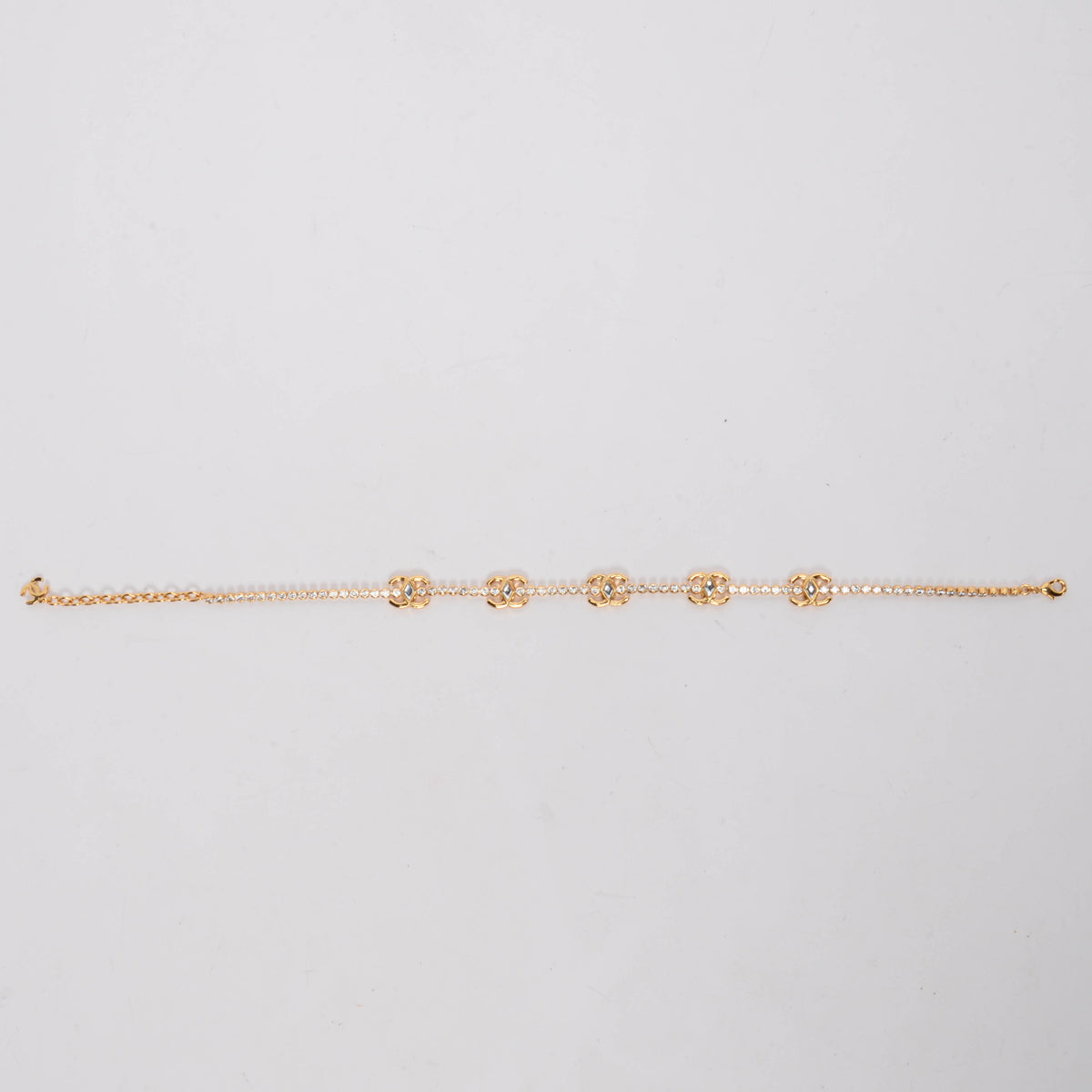 Chanel Gold Crystal CC Marquise Choker