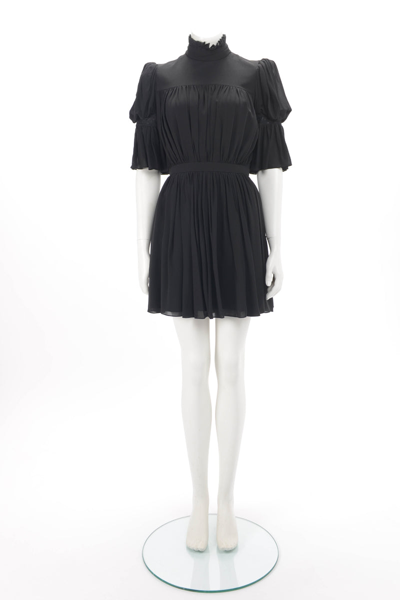 Louis Vuitton Black Silk Crepe Fluid Dress FR 38