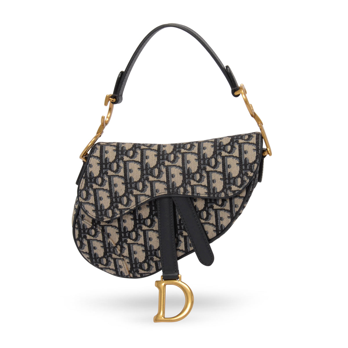 Dior Blue Oblique Canvas Mini Saddle Bag