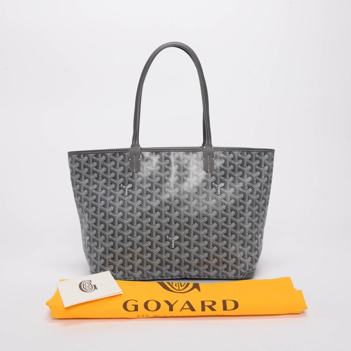 Goyard Grey Goyardine Canvas & Calfskin Artois PM
