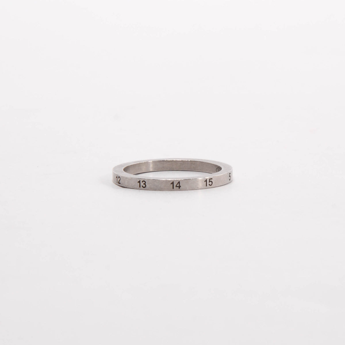 Maison Margiela Semi-Polished Silver Numerical 11 Thin Ring