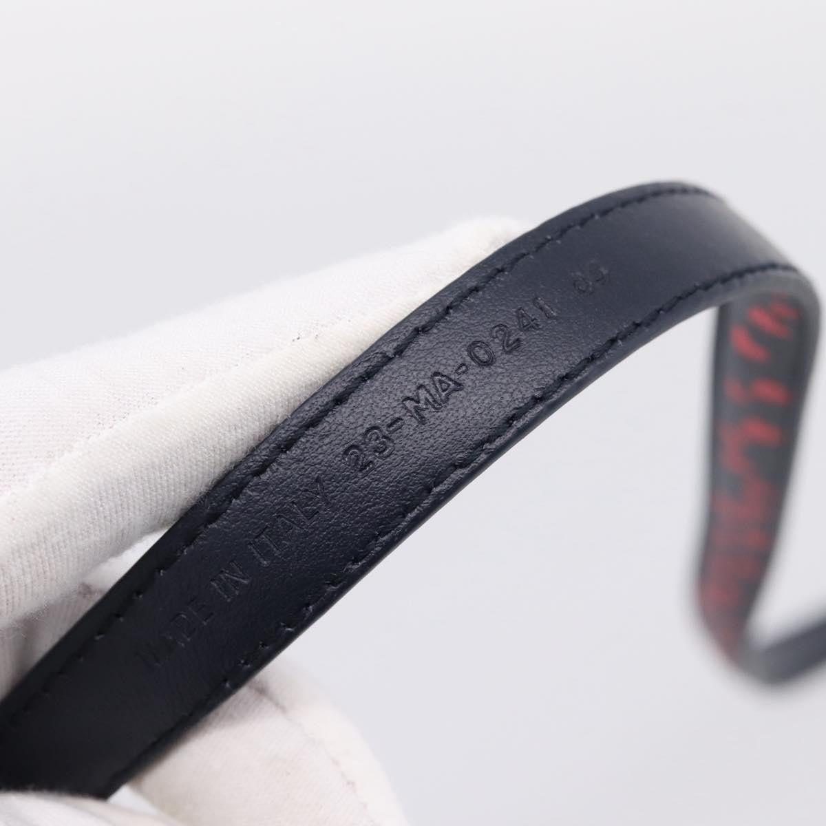 Dior Dark Navy Heart Print Skinny Belt