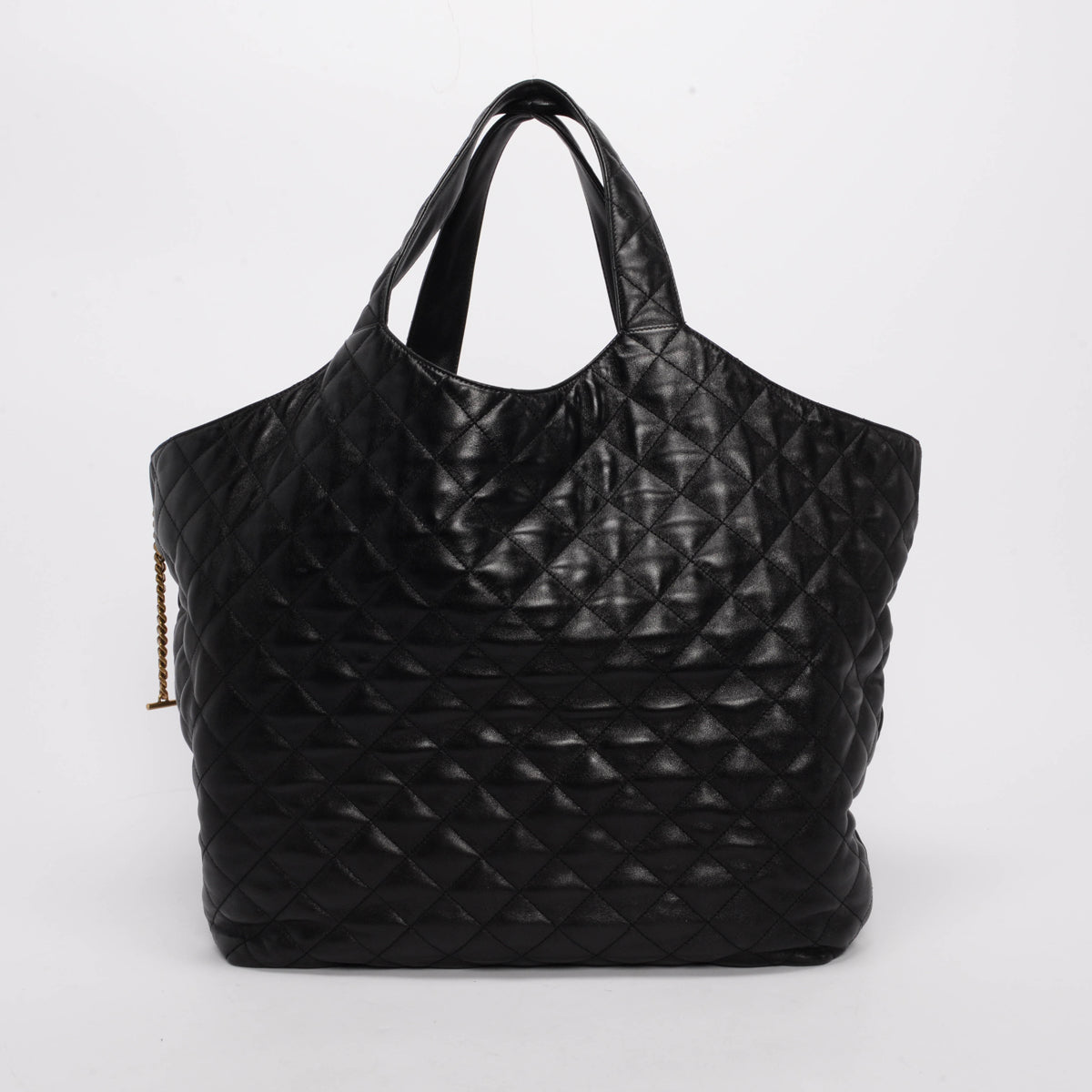 Saint Laurent Black Quilted Lambskin Maxi Icare Shopping Tote