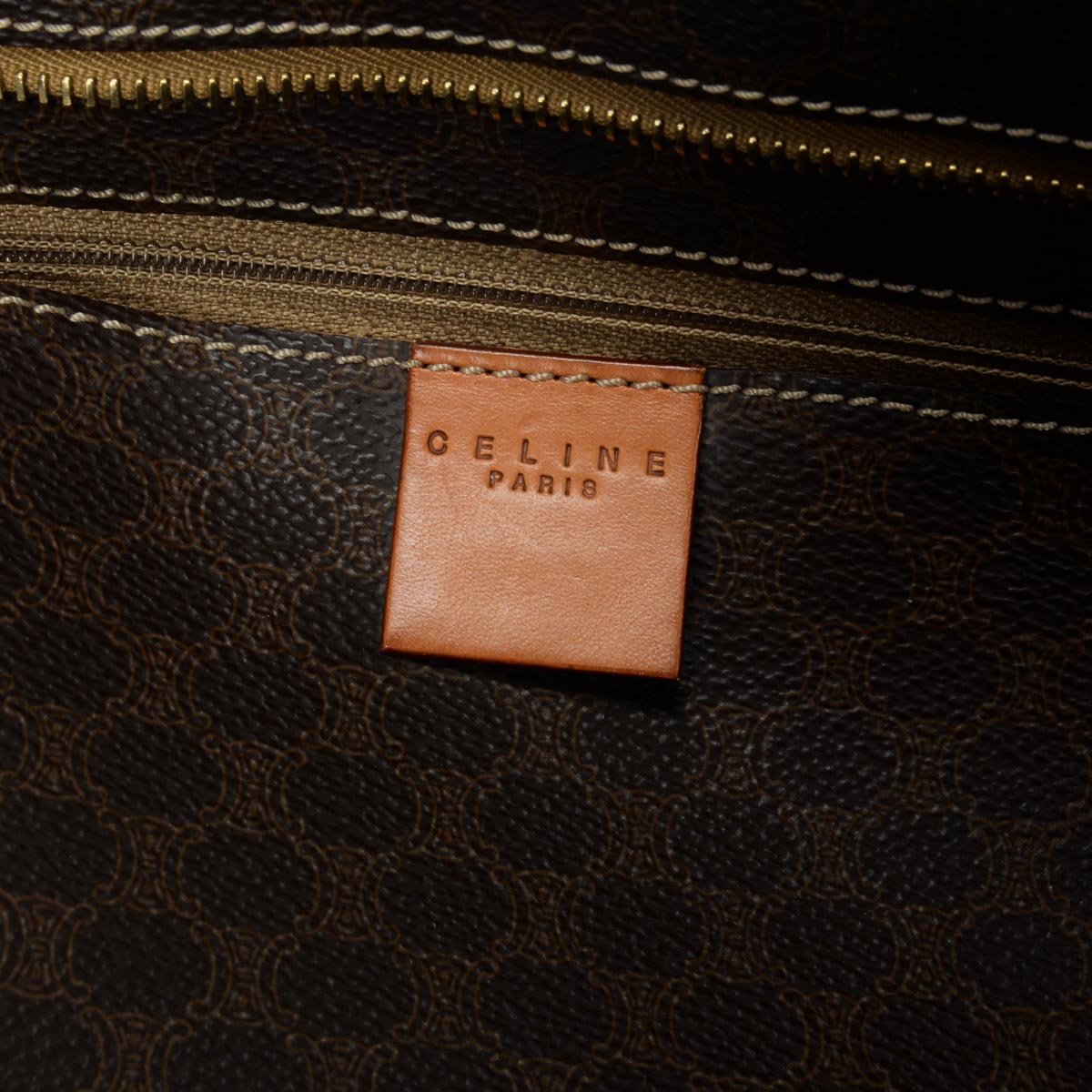 Celine Brown Macadam Canvas Large Tote