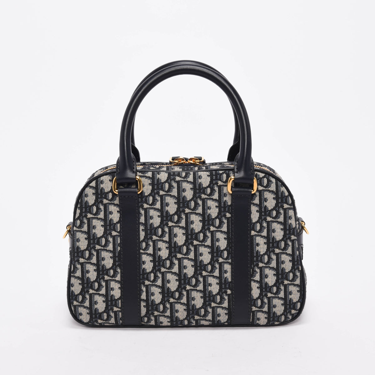 Dior Navy Oblique Jacquard Medium D-Vibe Bowling Bag
