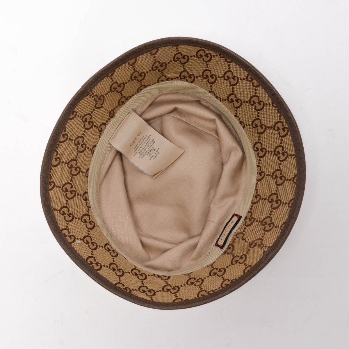 Gucci Beige Canvas GG Bucket Bucket Hat
