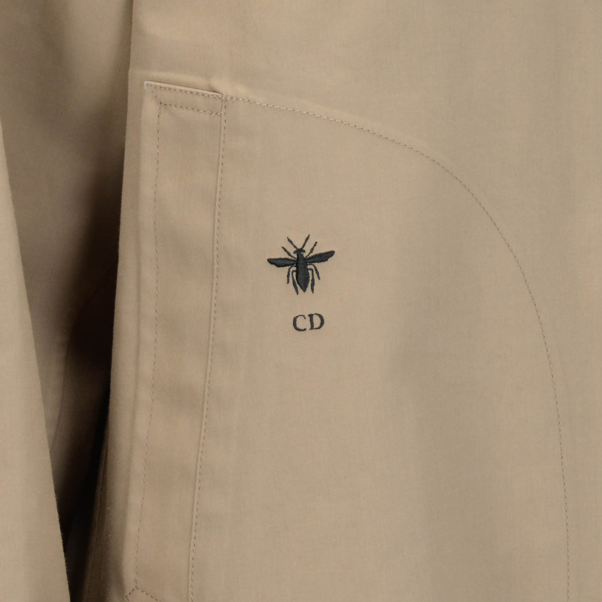 Dior Beige Gabardine Oblique Lined Hooded Zip Jacket S