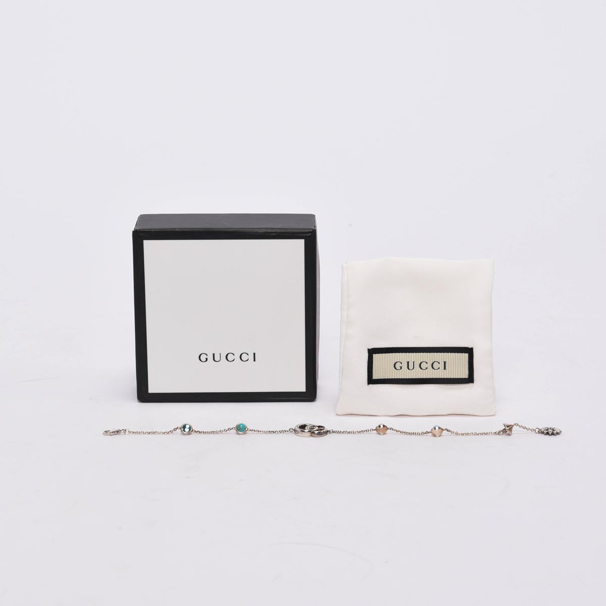 Gucci Sterling Silver, MOP & Topaz GG Marmont Bracelet