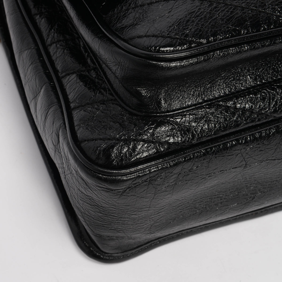 Saint Laurent Black Crinkled Calfskin Medium Niki Bag